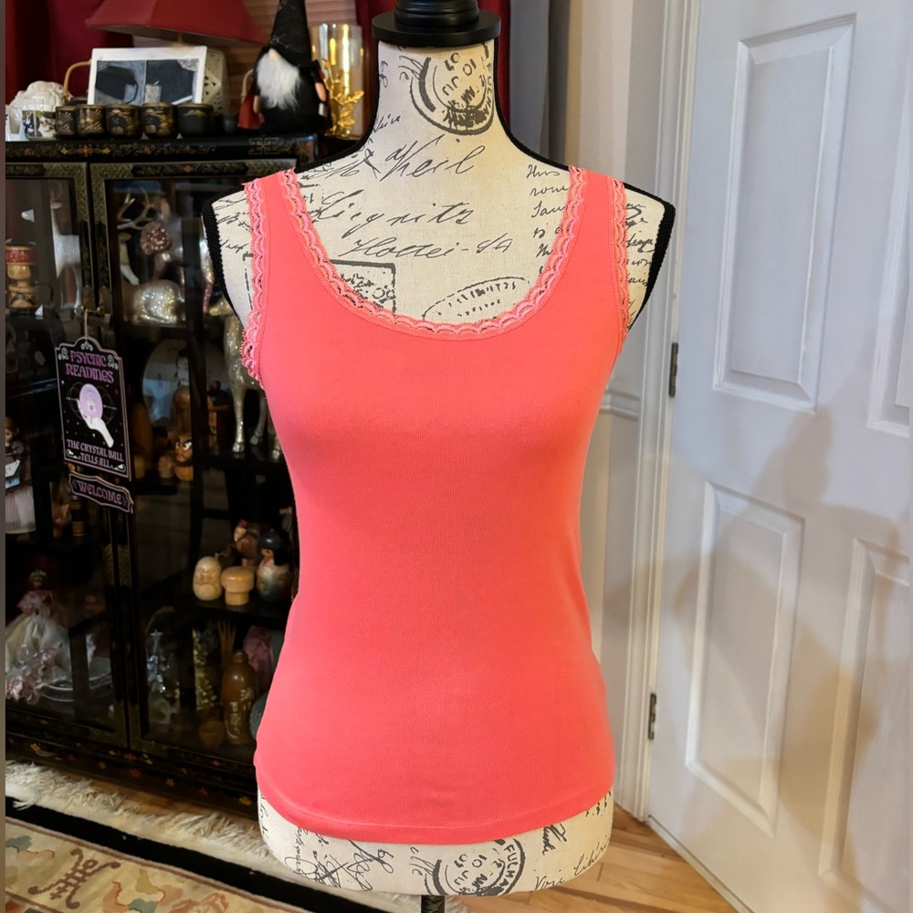 JM Collection Lace Trimmed Tank Top